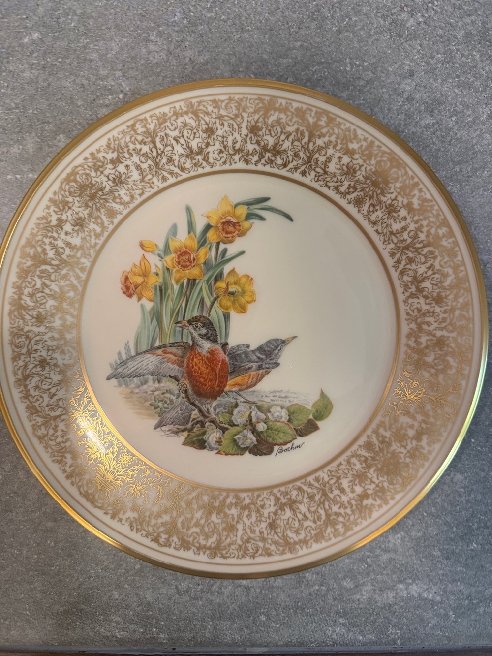 Vintage Lenox 10.75” Plate Boehm Birds Series Limited Annual Edition 1977 Robin